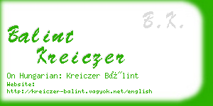 balint kreiczer business card